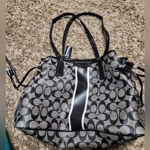 Coach Black and Gray Shoulder Bag